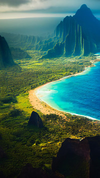 Illustration of a Coast on Kauai island
