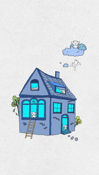 可爱动物线条壁纸-锐景创意