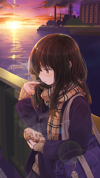 温暖夕阳下