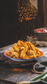 The authentic method of fried crispy pork