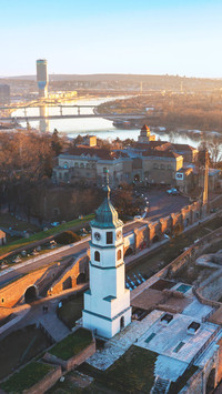 Serbian clock tower subjected to chinese graffiti