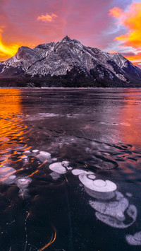 The magical sunrise at lake abraham 2