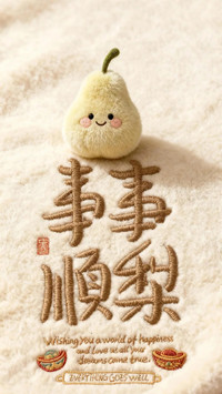 毛茸茸文字好运壁纸-锐景创意
