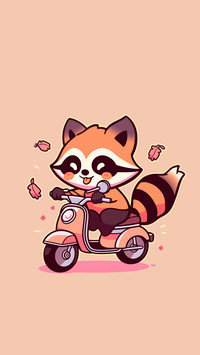 Illustration of a cute pet driving a car