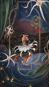 Wulu embellished with golden orchid lanterns dragging