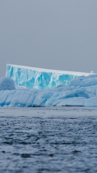 The blue glacier in antarctica