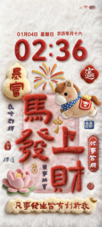 毛绒文字马上发财