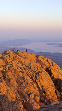 Watching the sunrise from the cliff on the first day of the