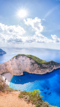 The beach of shipwreck bay in greece
