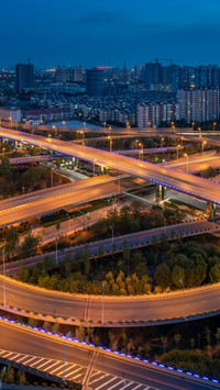 Night view of overpass 89