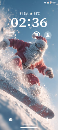 Skiing Santa