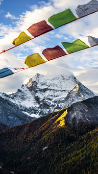 The prayer flags of daocheng yading