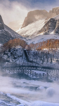 Bridge in Snow Mountain