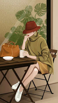 An Elegant Lady is Enjoying Afternoon Tea