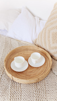 Cropped female having tea ceremony