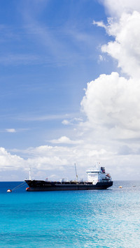Ship on Caribbean Sea, Barbados