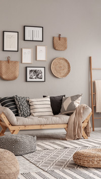 Living Room Interior with Comfortable Sofa