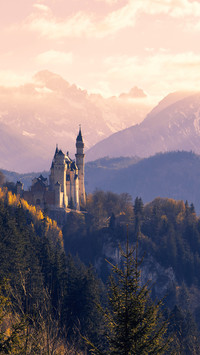 Neuschwanstein castle germany at dusk