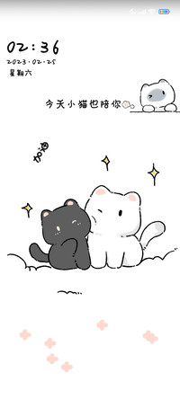 简约黑白猫猫贴贴