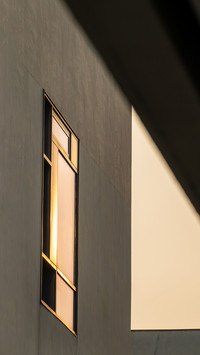 Detail of city architecture at sunset