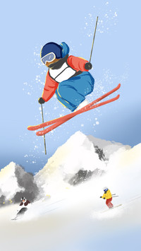 Super burning poster for the Winter Olympics 73