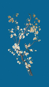 Embroidered flowers and birds
