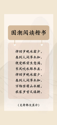 国潮阅读楷书