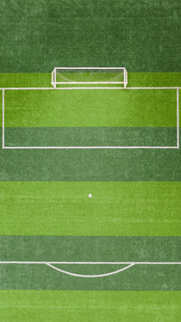 Aerial view of the football field penalty area