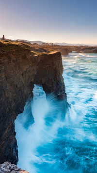 The cliffs along the coastline