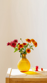 A vase of blooms, whispering spring's secret