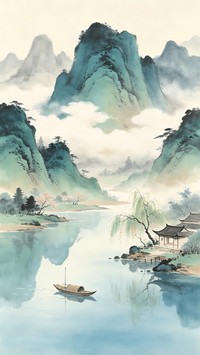 一叶扁舟入山水