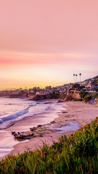 Beautiful view of Laguna Beach sunset at the beach
