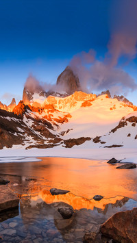 Panorama of sunrise fitz roy patagonia argentina