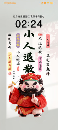 钟馗纳福 柚子叶