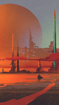 Sci-fi contruction in the desert