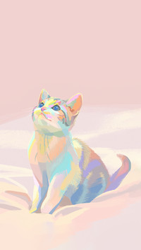Pink Civet with White Cat