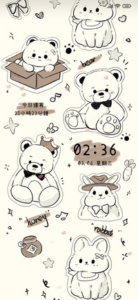 小熊贴纸