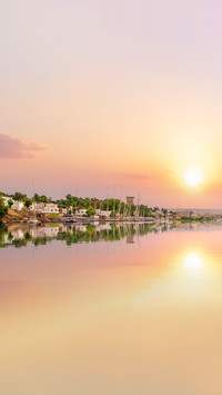 Beautiful sunset scenery of the Nile river