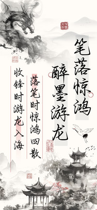 笔落惊鸿醉墨游龙