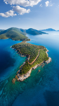 View from above of the  coast of the Pagaseo Gulf in Greece