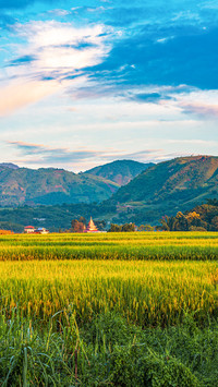 Dusk countryside natural scenery on the Yunnan