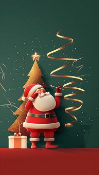 Smiling Santa with Balls, Adding Fun to Your Wallpaper