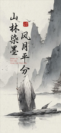 山林染墨风月平分