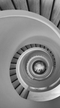Spiral staircase high angle