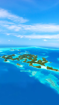 Beautiful View of 70 Islands in Palau from Above