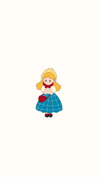 小女孩治愈插画壁纸-锐景创意