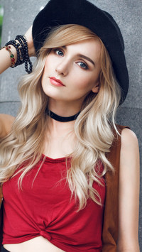 A beautiful woman with a hat 49