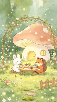 治愈卡通插画壁纸-锐景创意