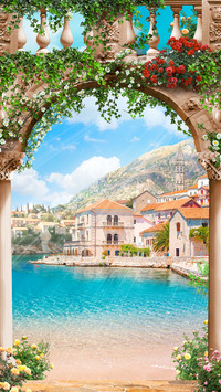 Beautiful landscape oil painting
