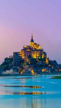Famous Mont Saint Michel cathedral, Normandy, France, Europe